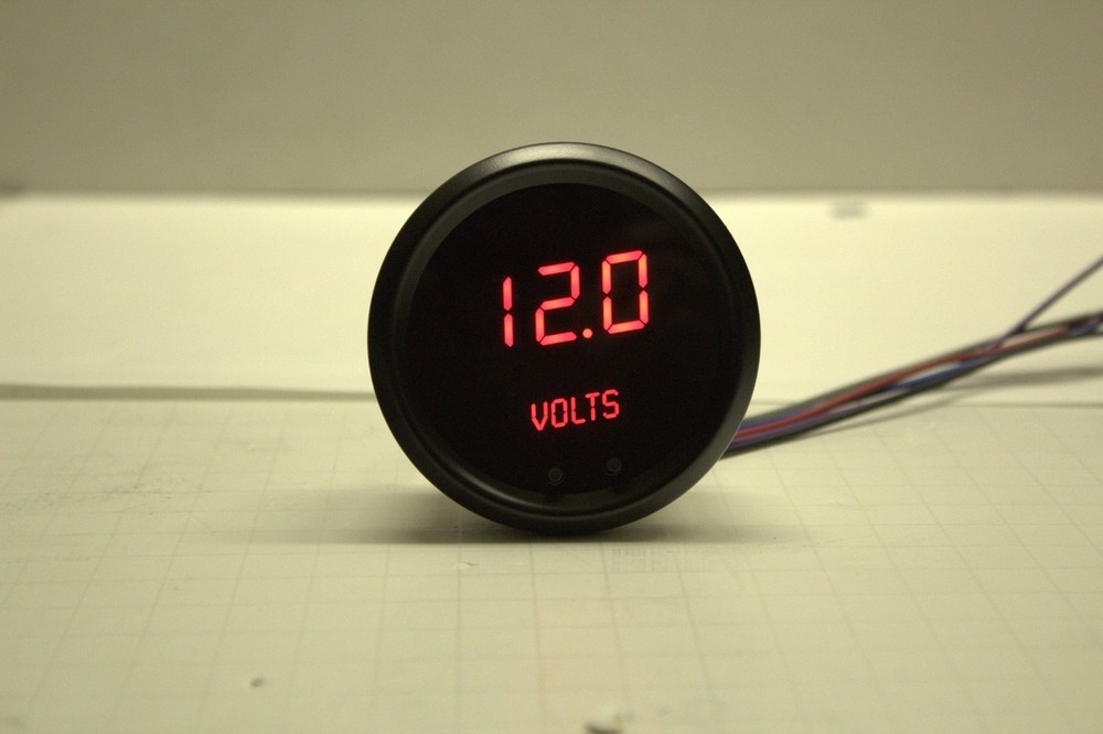 2 5/8" VoltMeter programmable alarm & output Memory Recall RED w/ BLACK BEZEL
