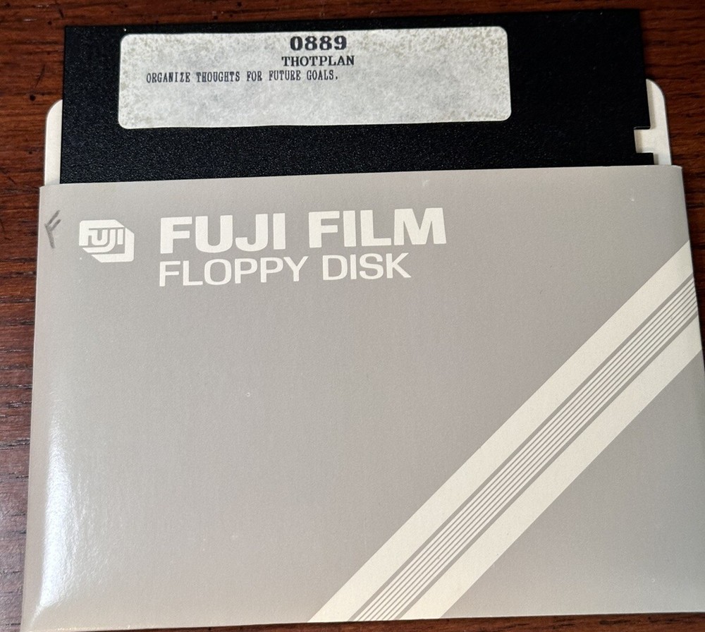 THOTPLAN Organize Thoughts For Future Goals 5.25” Floppy IBM PC Tandy 0889