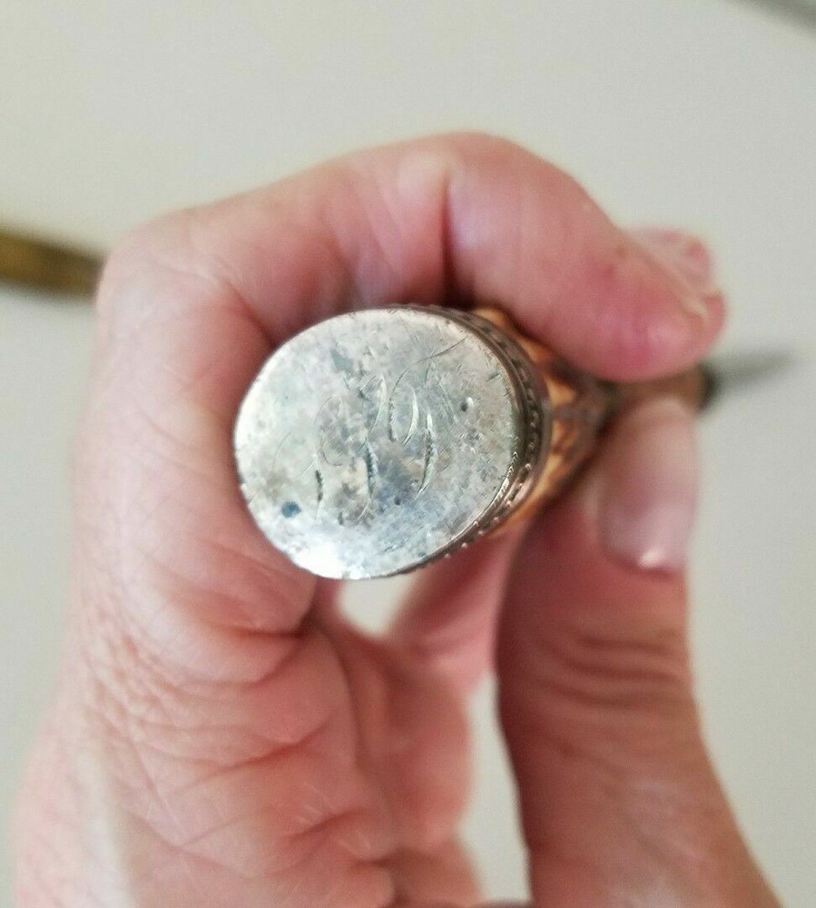 Antique Stag Sterling Silver cuffs Knife Sharpener !