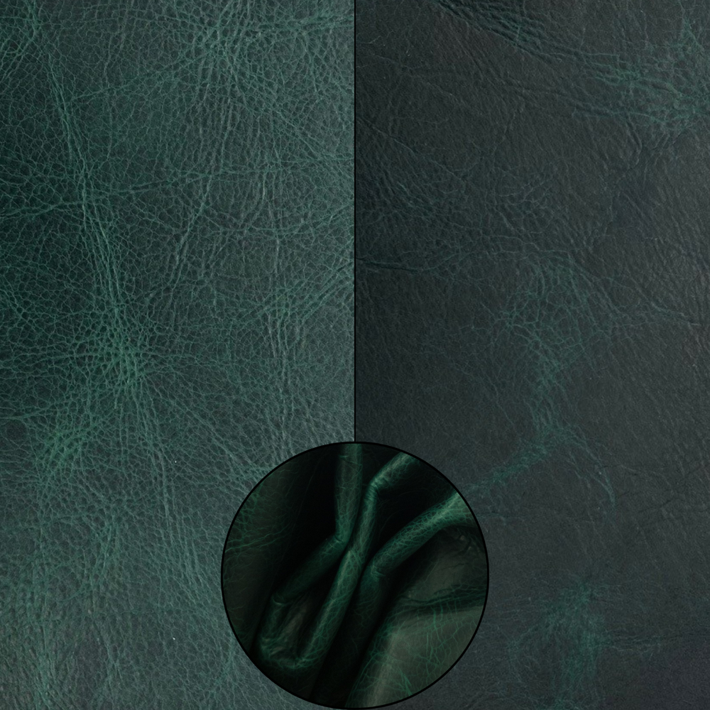 Genuine Bison Sides Project Pieces Green Pull Up 3-4 OZ