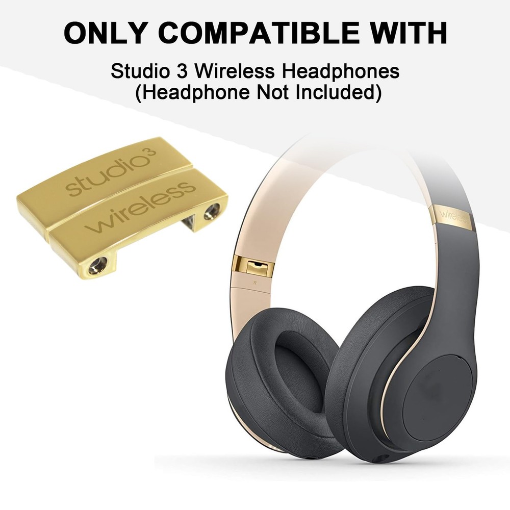 Studio 3 Replacement Headband & Hinge for Beats Black Gold