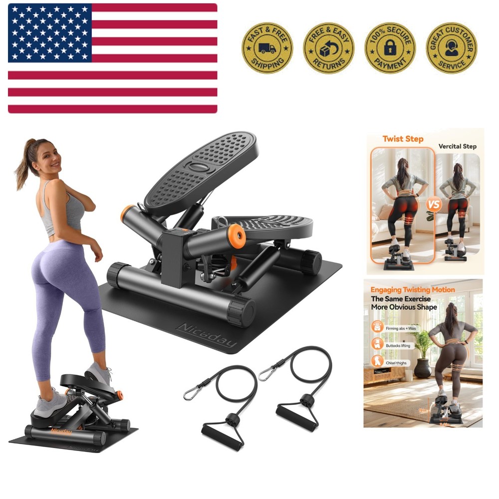 Steppers for Exercise, Stair Stepper with Resistance Bands, Mini Stepper with...
