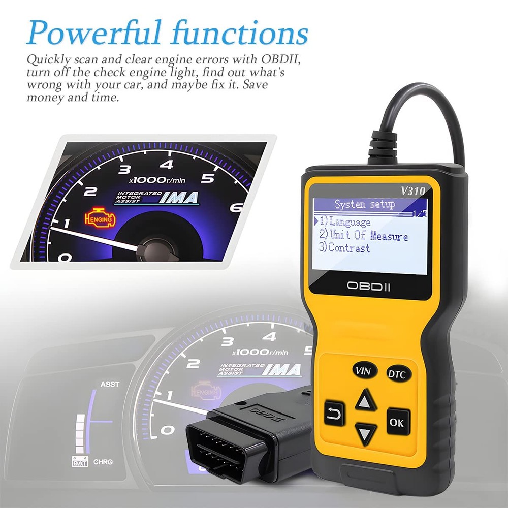 OBD2 Scanner Code Reader for Car Check Engine, Automotive CAN Diagnostic Tool...