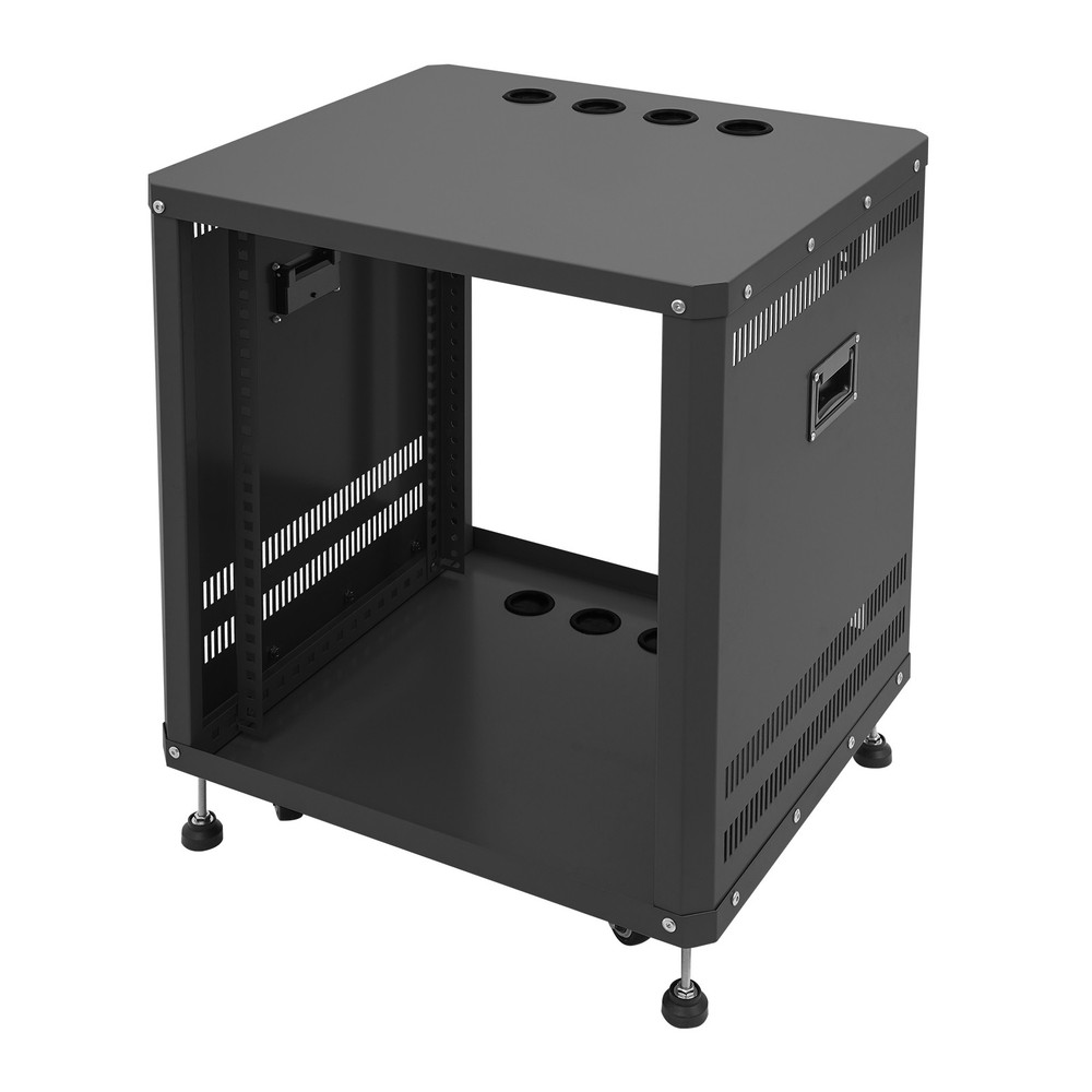 Network & Stereo Rack with Caster Wheels DJ Rolling Server Shelf Open Cabinet