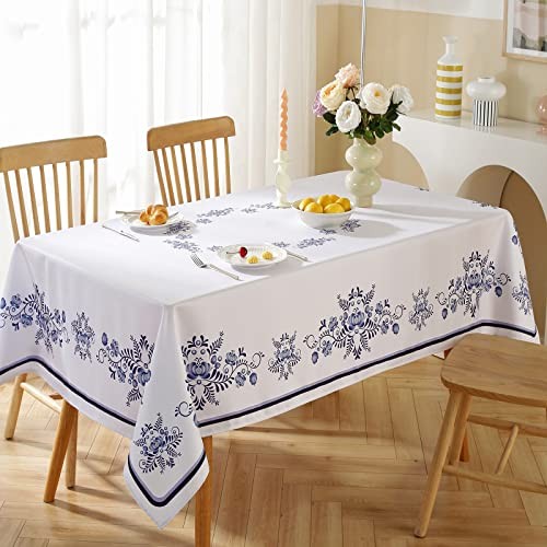 Rectangle Tablecloth Blue 120" x 60" (Rectangular) Blue and White Porcelain