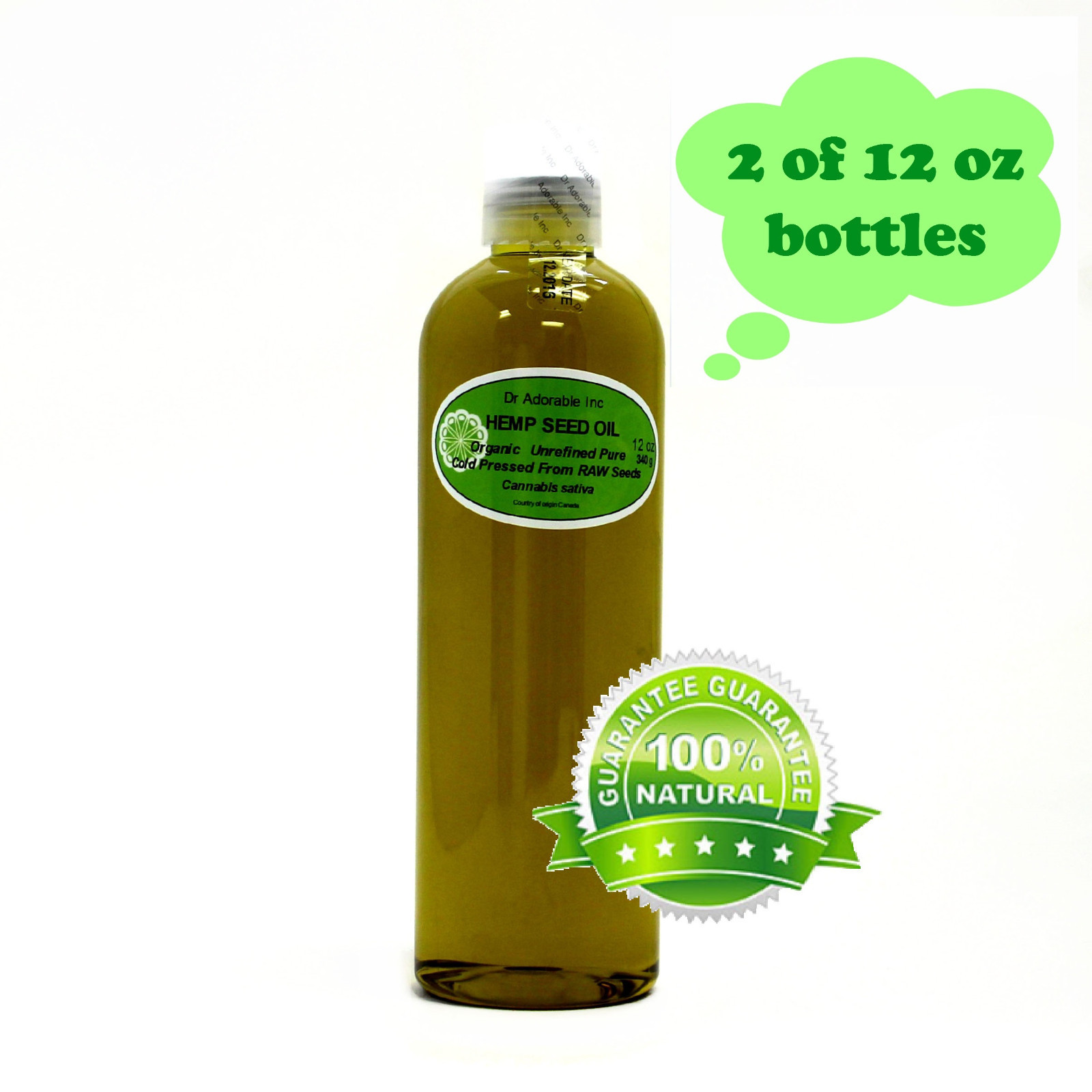Hemp Seed Unrefined Oil 100% Pure Cold Pressed Oil You Pick Size Free Shipping