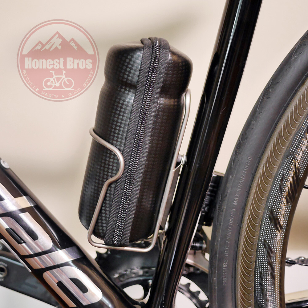 Bike Capsule Repair Tool Bag Case / Water Bottle Cage Storage Can Black Carbon