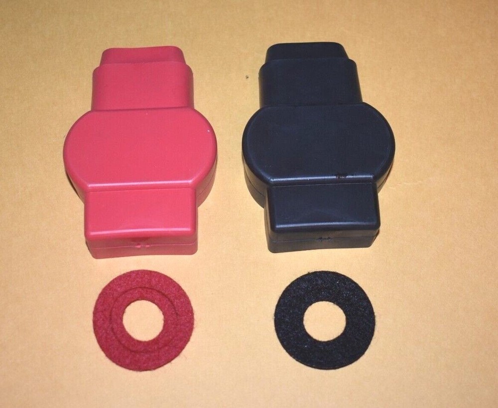 2 Military Style Battery Terminal Covers & Terminal Protective Washers