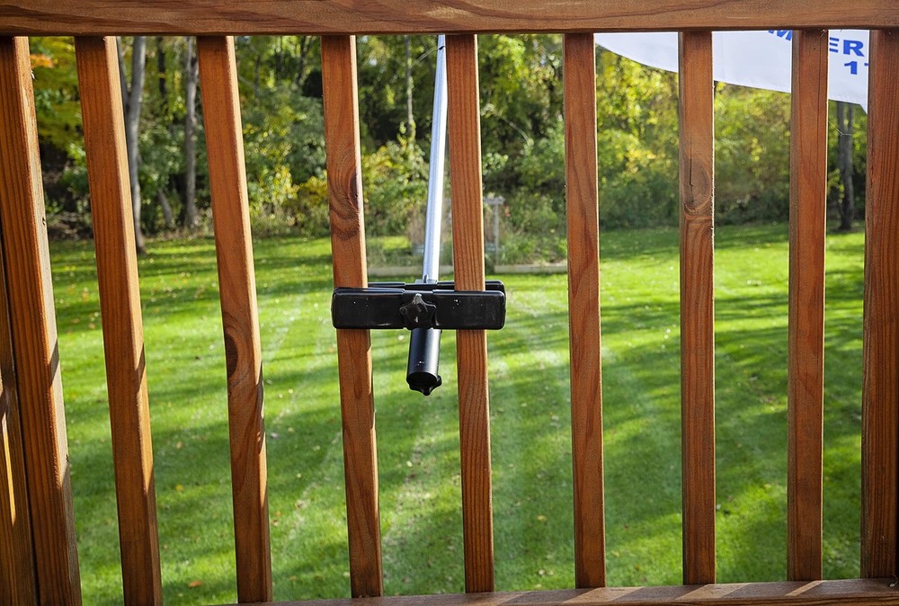| Flagpole Accessory Holder | Attaches Directly to Patio or Deck Railing with...