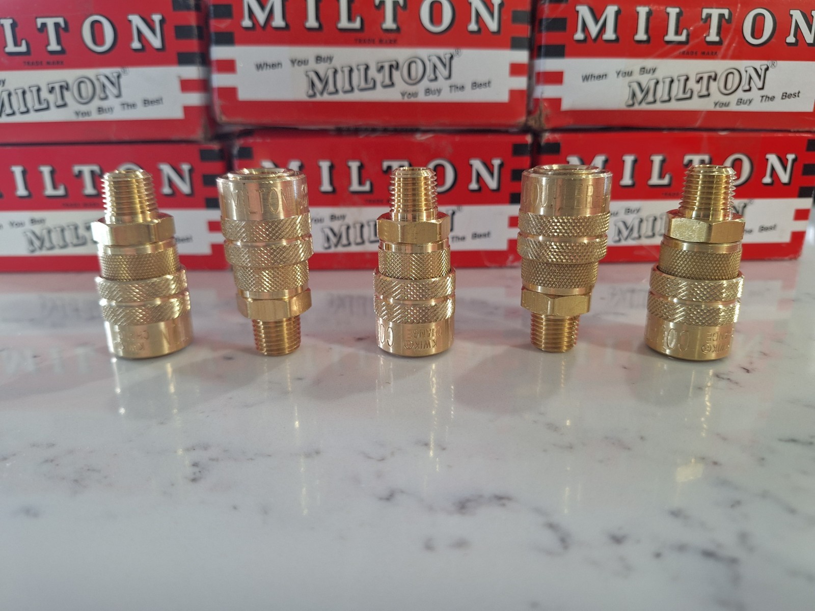 ***5 PACK****  Milton 716 1/4" NPT Male "M" Style Coupler-5 Pack MNPT