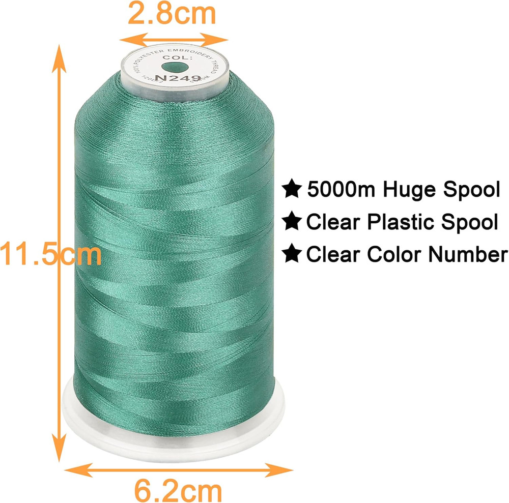 - Single Huge Spool 5000M Each Polyester Embroidery Machine Thread 40WT for Comm