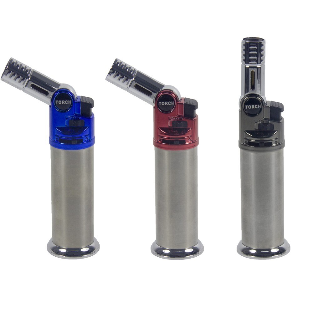 Metal Torch Lighter Adjustable Head Refillable Jet Flame for Cigar BBQ Gift