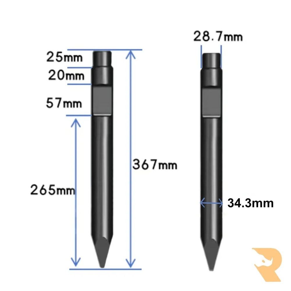 35mm Mini Digger Conical Breaker Chisel Replacement Tip for Mini Excavator