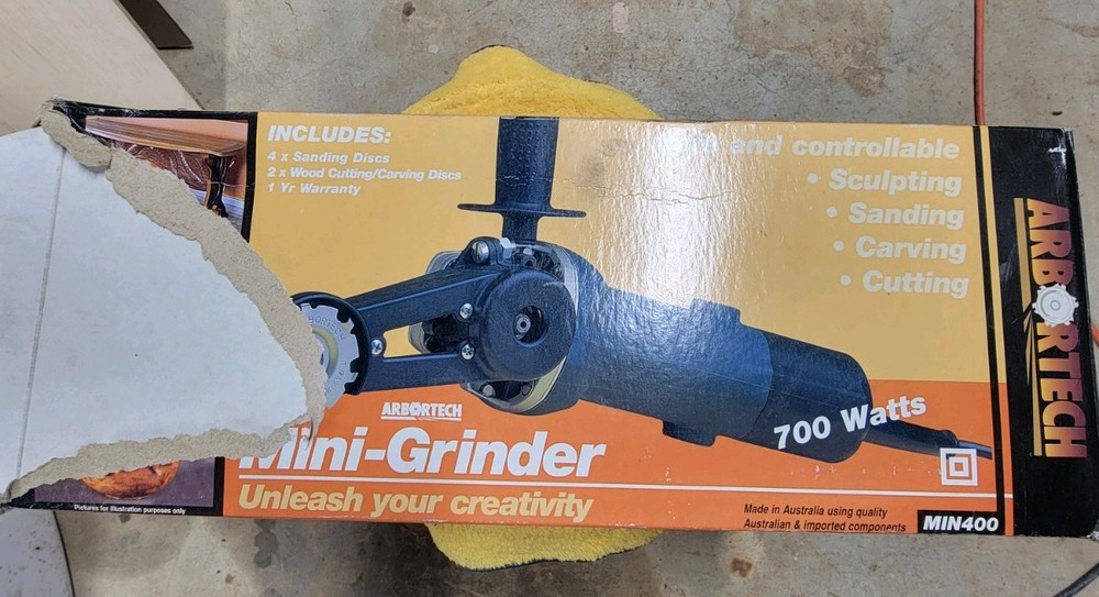 Arbor Tech Mini Grinder. Cutting, Carving, Sanding + Bits and Sander Attachments