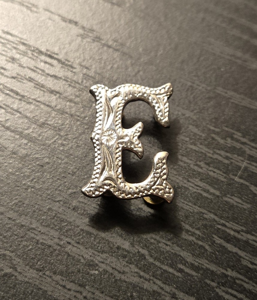 Sterling Silver Alphabet Letter E Concho
