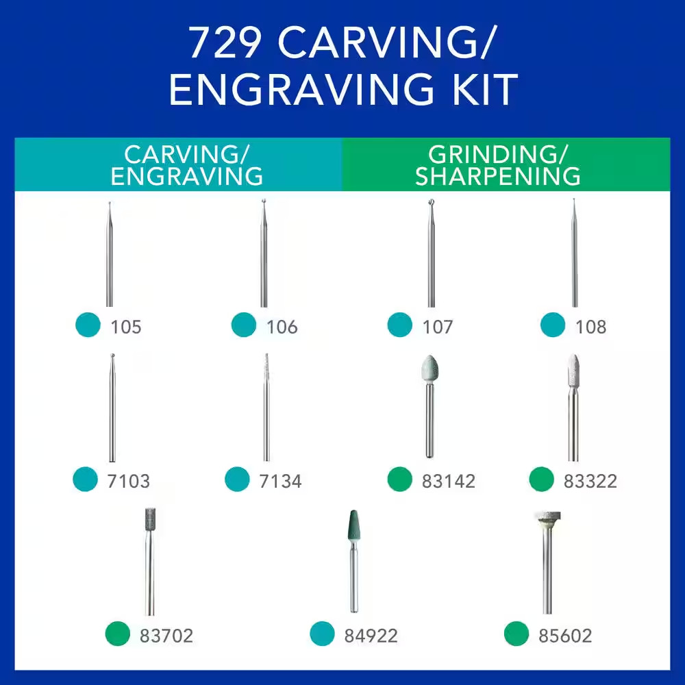 729-01 11 PC Carving/Engraving Accessory Micro Kit