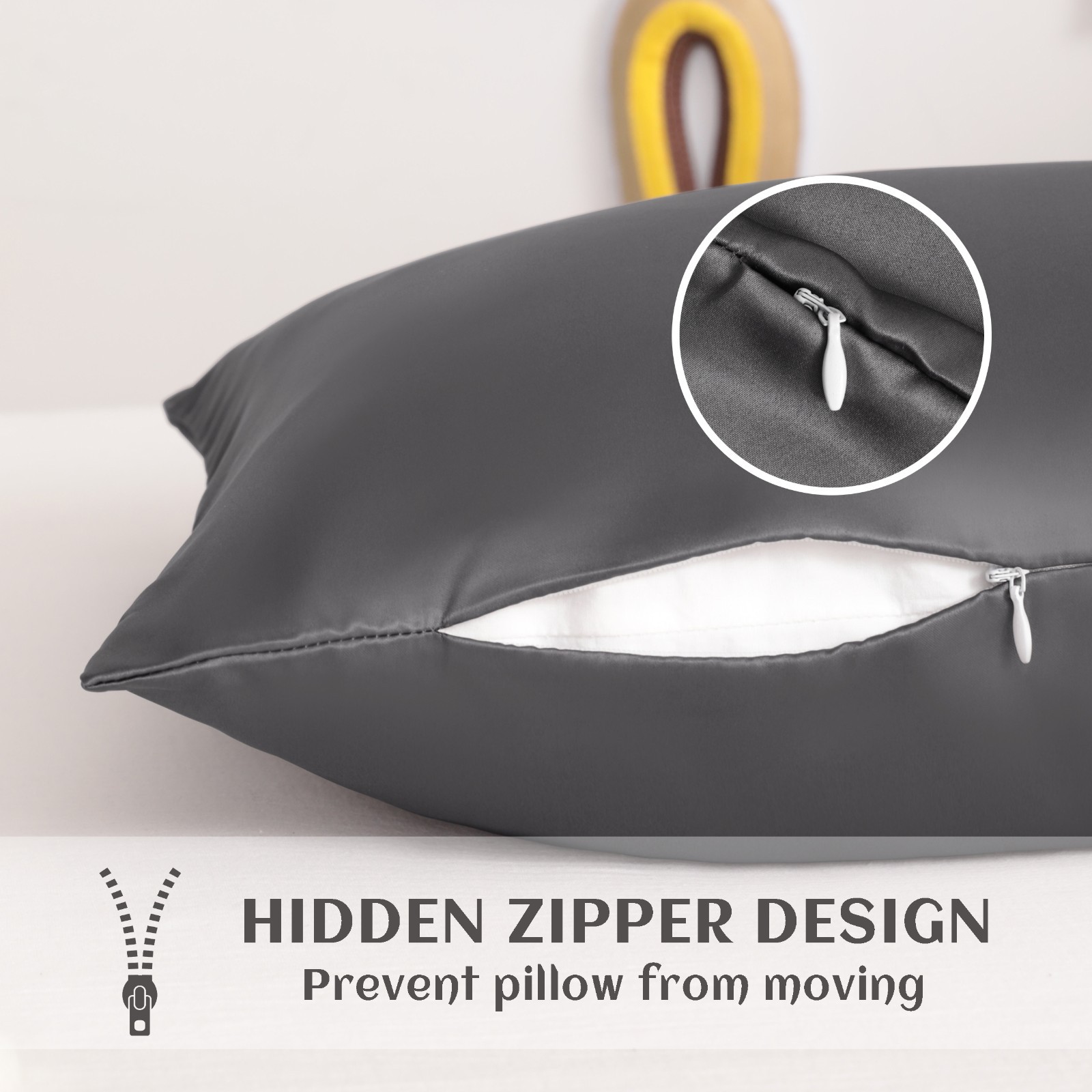 2 PCS Super Cozy Toddler Satin Pillow Case with Hidden Zipper, 13 x 18 Inches