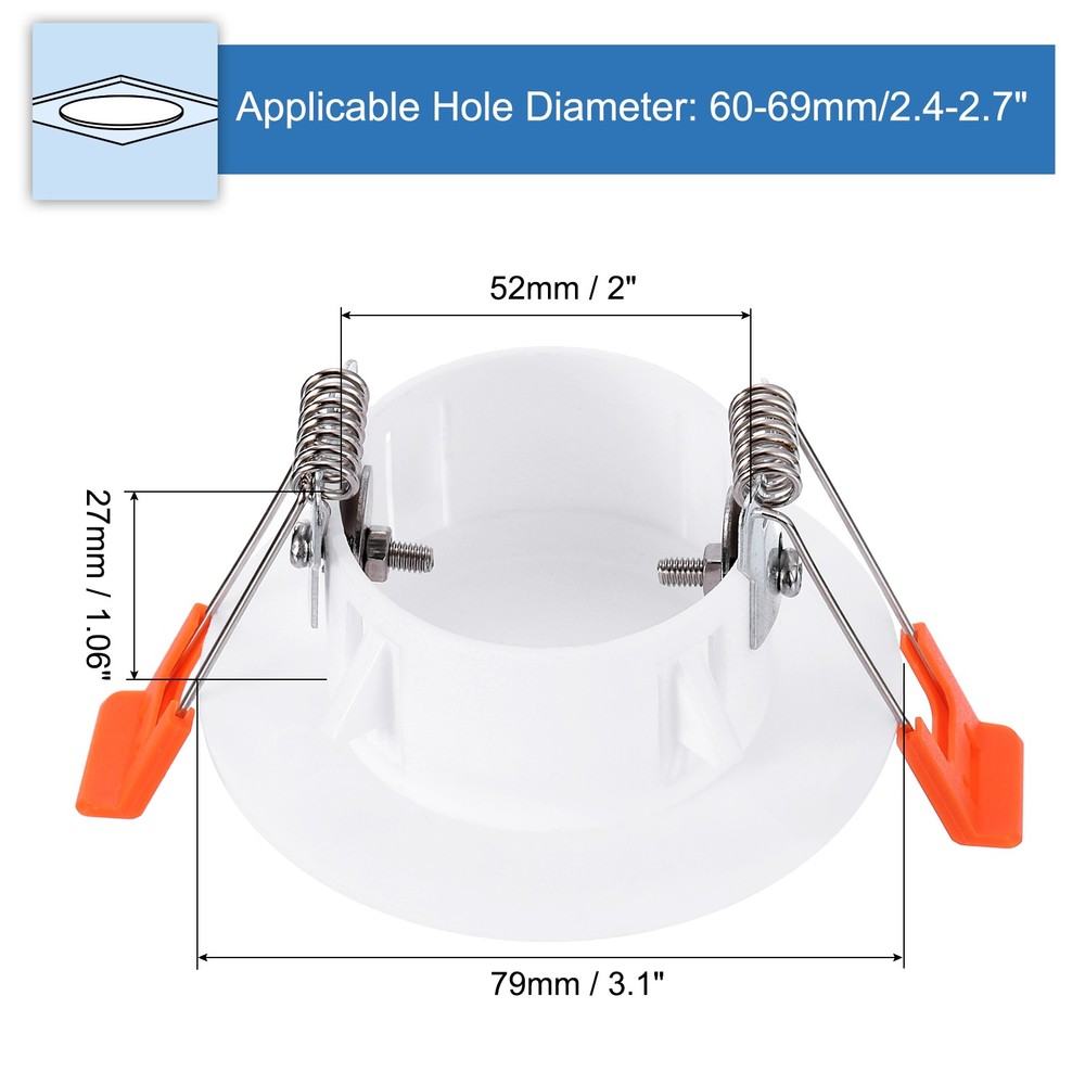 2Pack 3.1" Spring Ceiling Cover Plate Suitable for 2.4-2.7" Round Hole, White