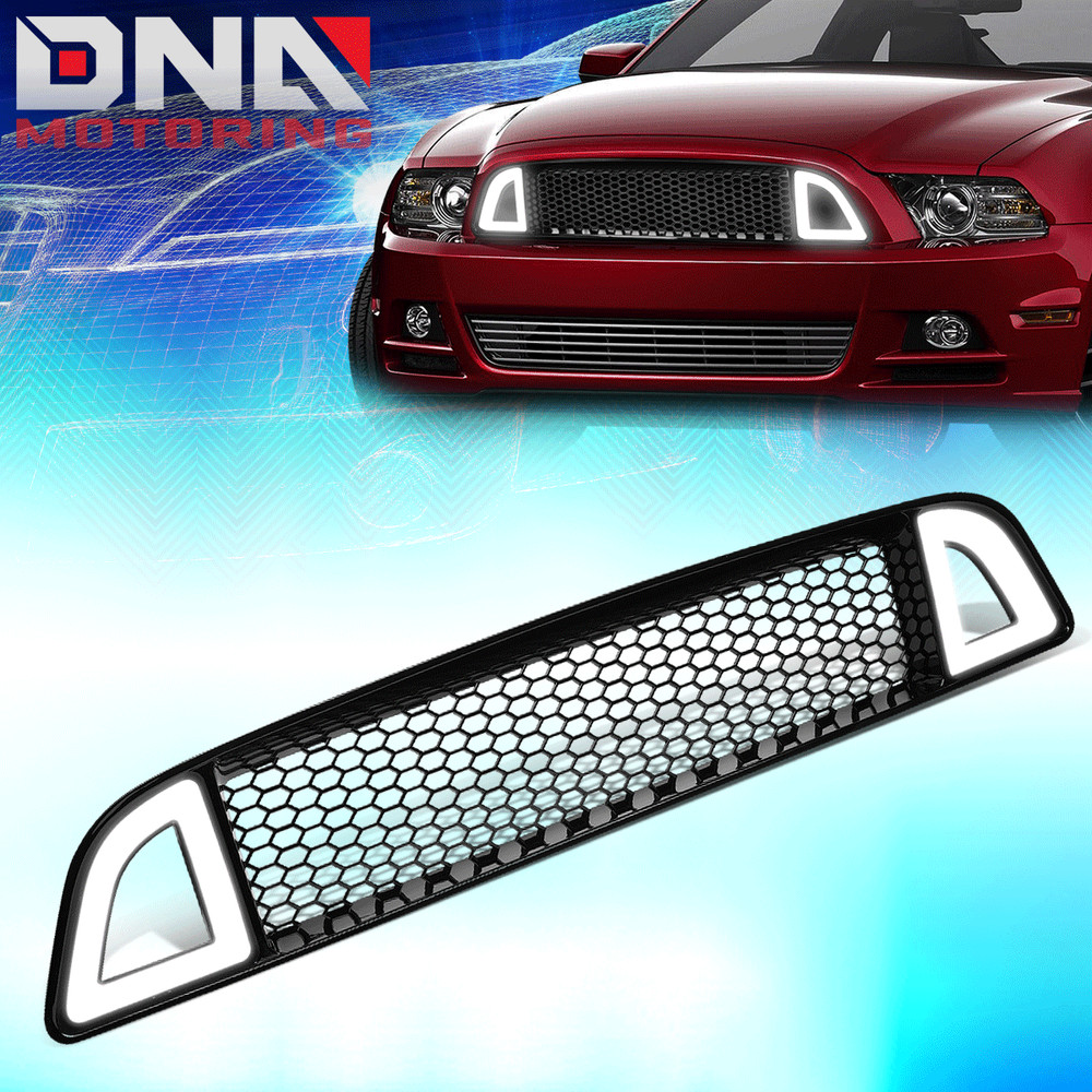 FOR 2013-2014 FORD MUSTANG GT/BASE LED DRL SEQUENTIAL SIGNAL FRONT BUMPER GRILLE