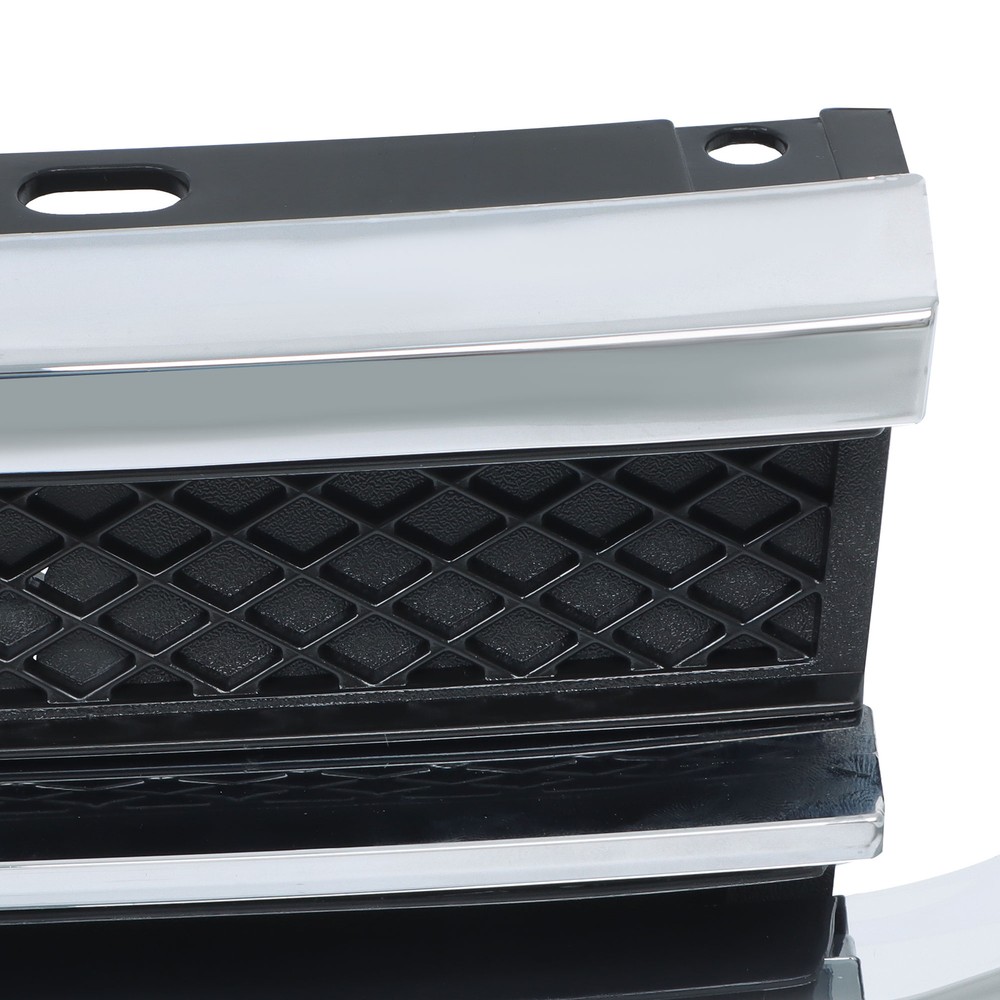 Front Upper Bumper Grille With Chrome Trim Plastic For 2013-2019 Ford Flex