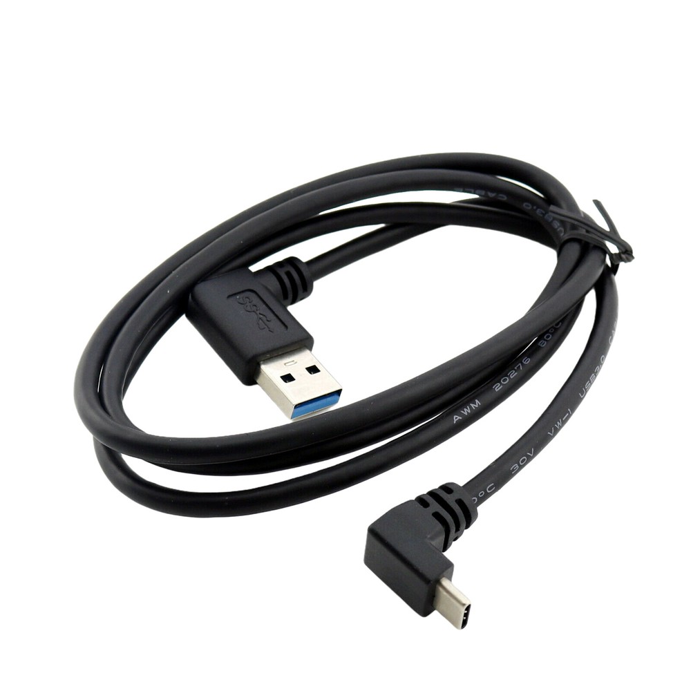 USB 3.0 A Male Left Angle to USB 3.1 Type C UP angled Fast Data Sync Cable 3FT