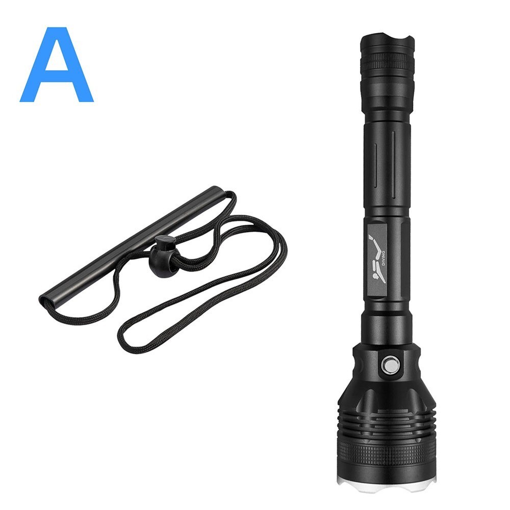 Scuba Diving Waterproof Flashlight LED 80M Deep Underwater Torch