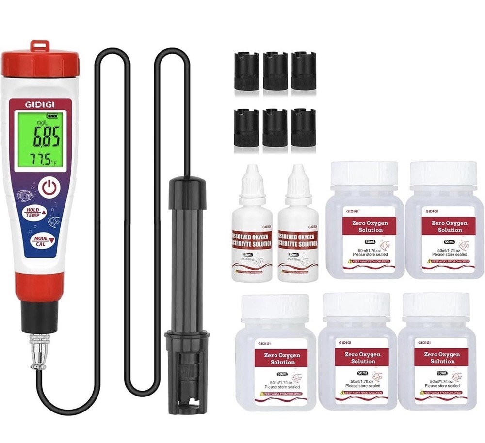GIDIGI Digital Dissolved Oxygen Meter,Dissolved Oxygen Test Kit with 4.92 ft ...