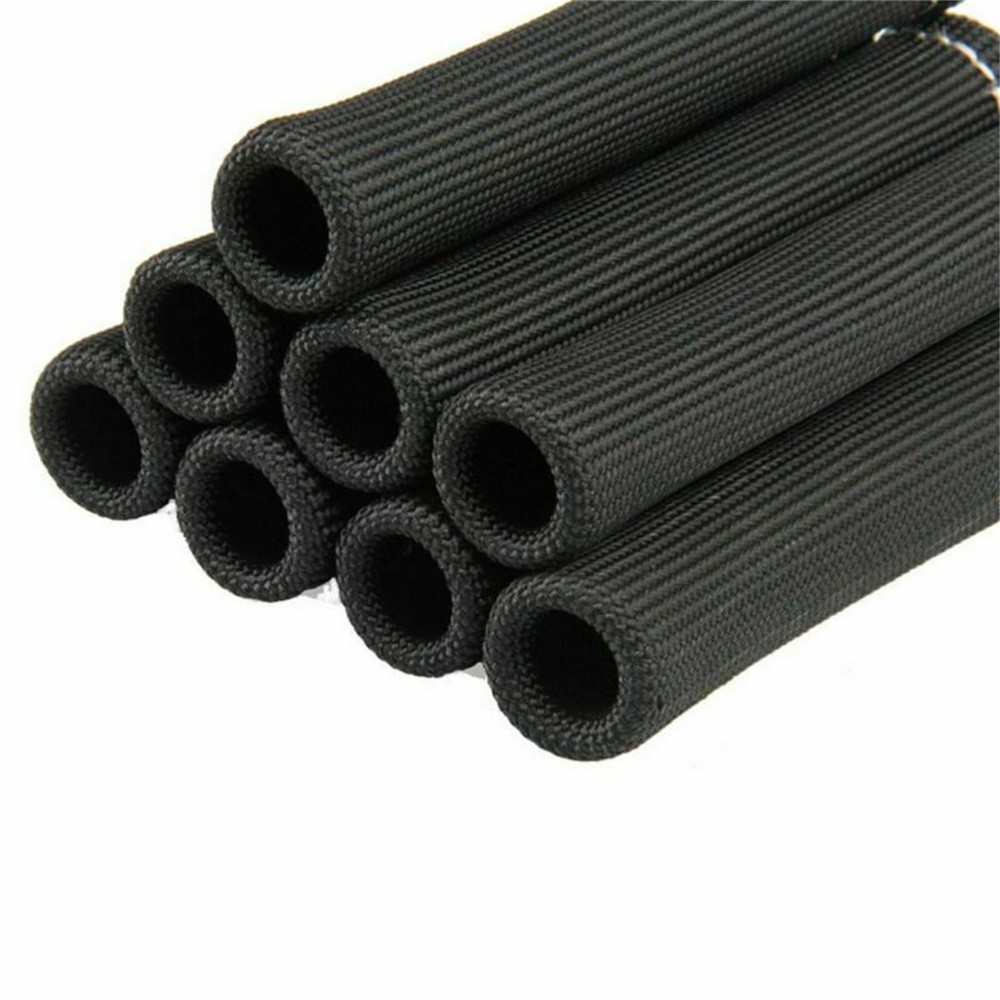 8PCS 2500° Spark Plug Wire Heat Shield Boots Black