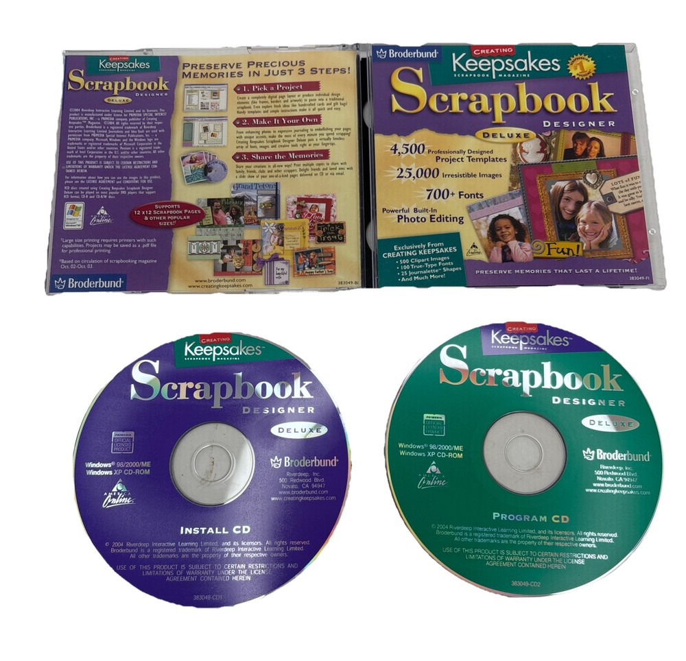 Broderbund Creating Keepsakes Scrapbook Designer Deluxe CD