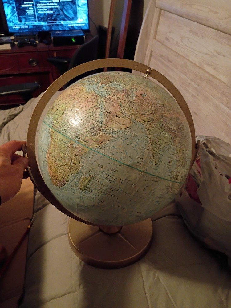 world globe  Replogle on stand