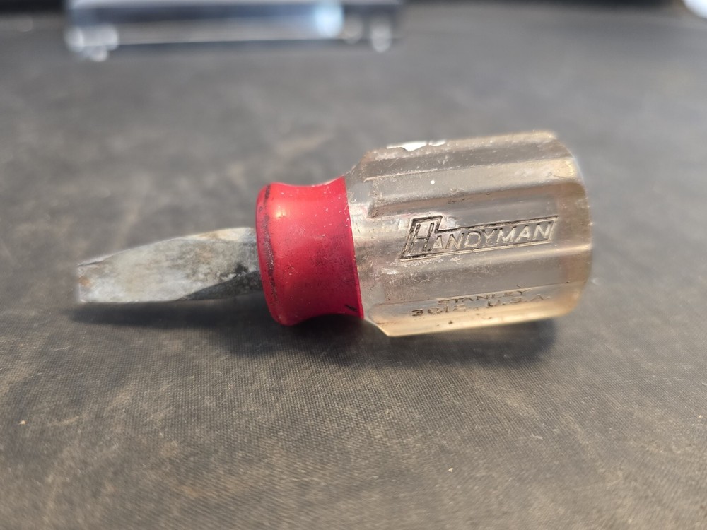 Vintage "Stanley" Handyman #3012 Flat Tip Stubby Screwdriver