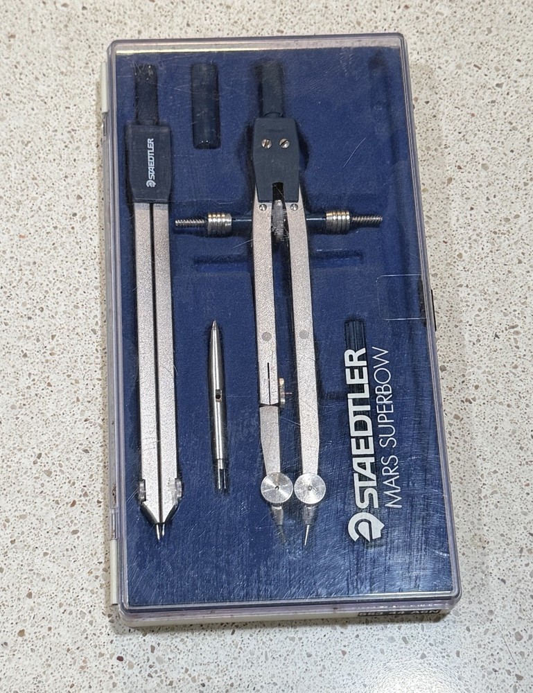 Staedtler Mars Masterbow 551 11 A6 Drafting Compass Set Germany Complete Case