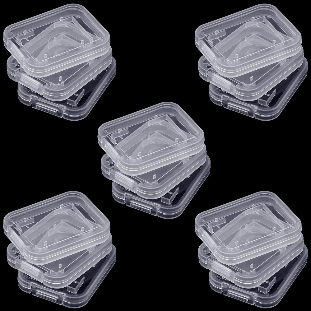 15PCS SD SDHC Memory Card Case Holder Plastic Storage Box Clear Compact Protect