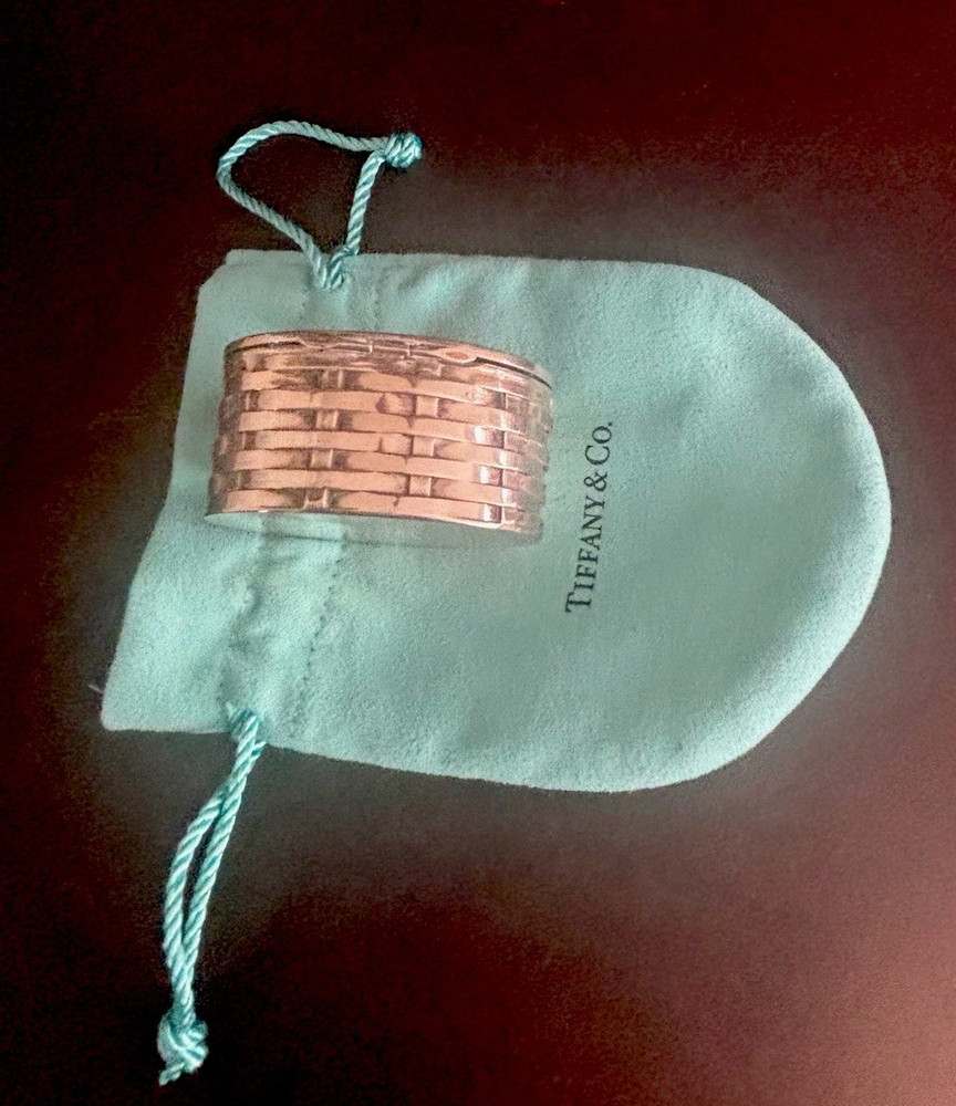 Tiffany & Co ~ Sterling Silver ~ Basket Pill Box