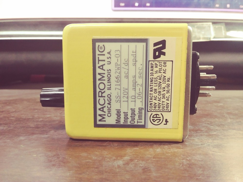MACROMATIC SS-71662WP-03 SOLID STATE TIME DELAY RELAY 120V .06 - 2 SECONDS NIB