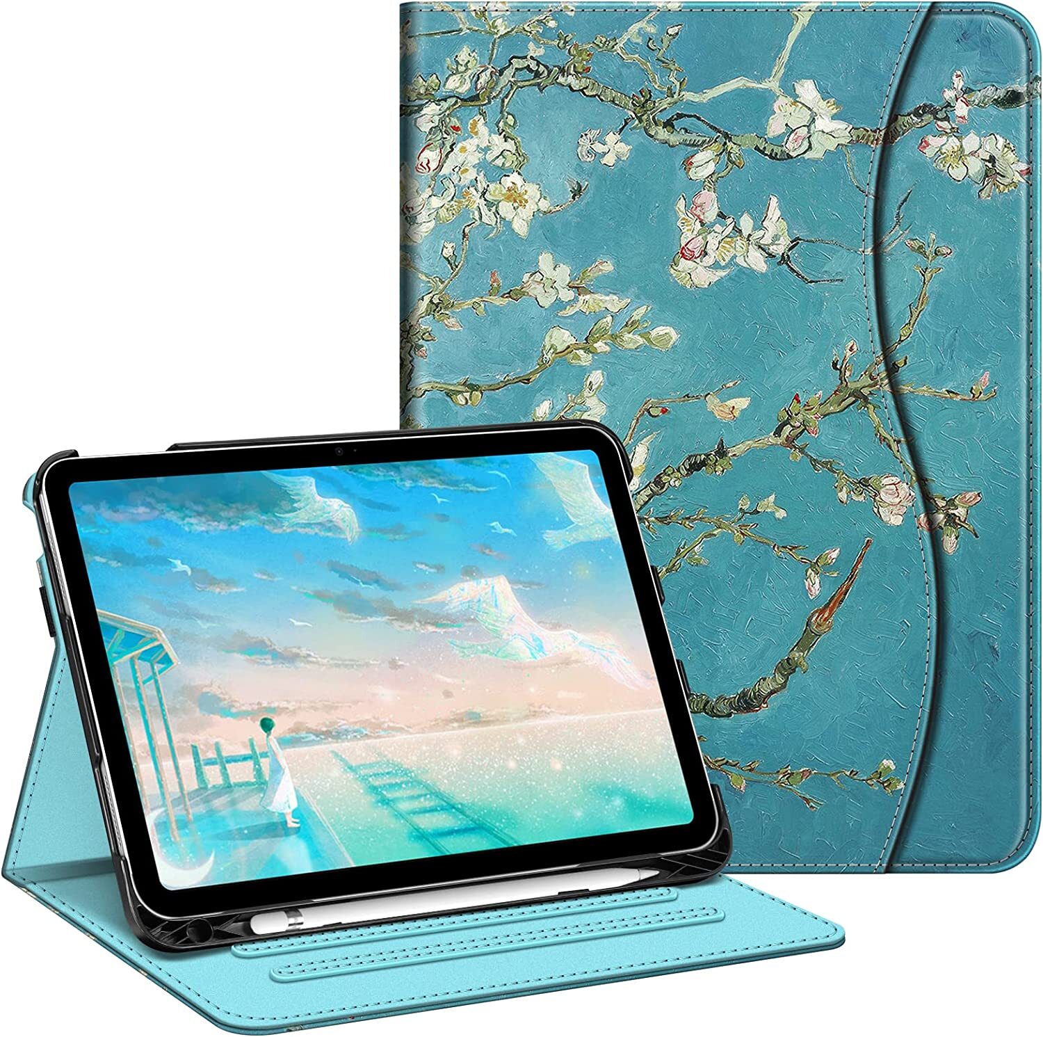 For iPad 10th Gen 10.9 inch (2022) Case Multi-Angle Viewing Stand Cover w Pocket