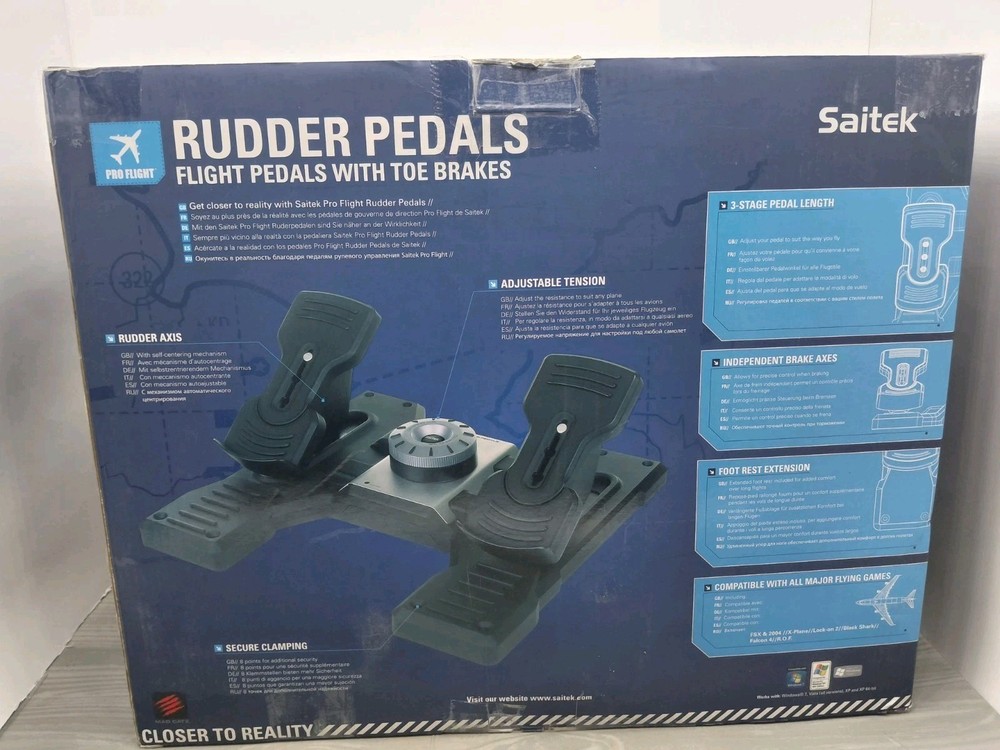Saitek / Logitech G Pro Flight Rudder Pedals for PC Flight Simulation