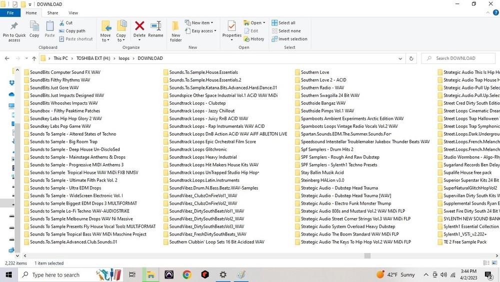 5TB hard drive full of loops, samples, refills, Rex, Native instrument programs
