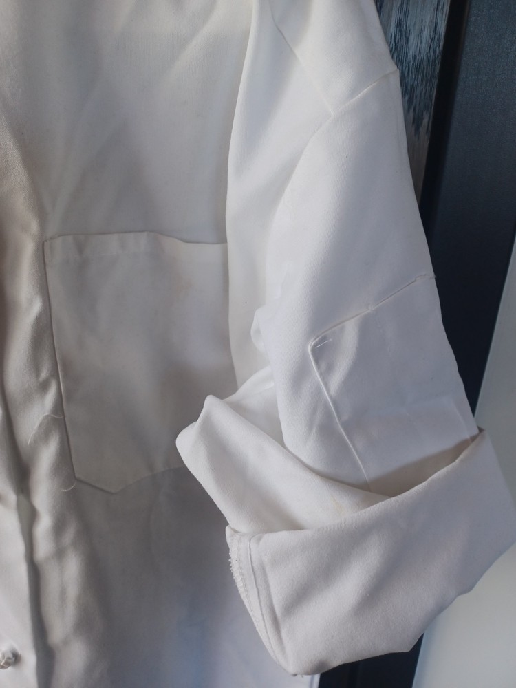 Men's White Medium Chef Cook Coat Uniform Industrial Apparel.