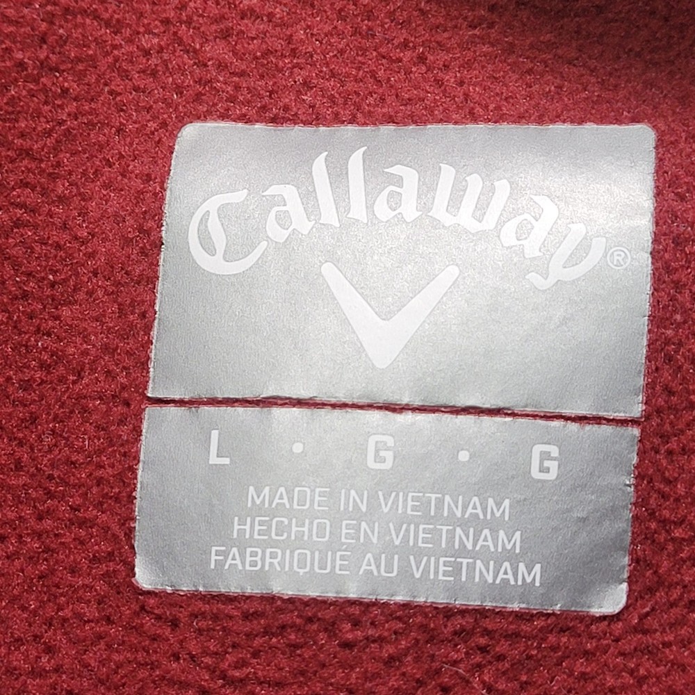 Callaway Mens Large Maroon Heathered 1/4 Zip Pullover Golf Sweater Jacket L