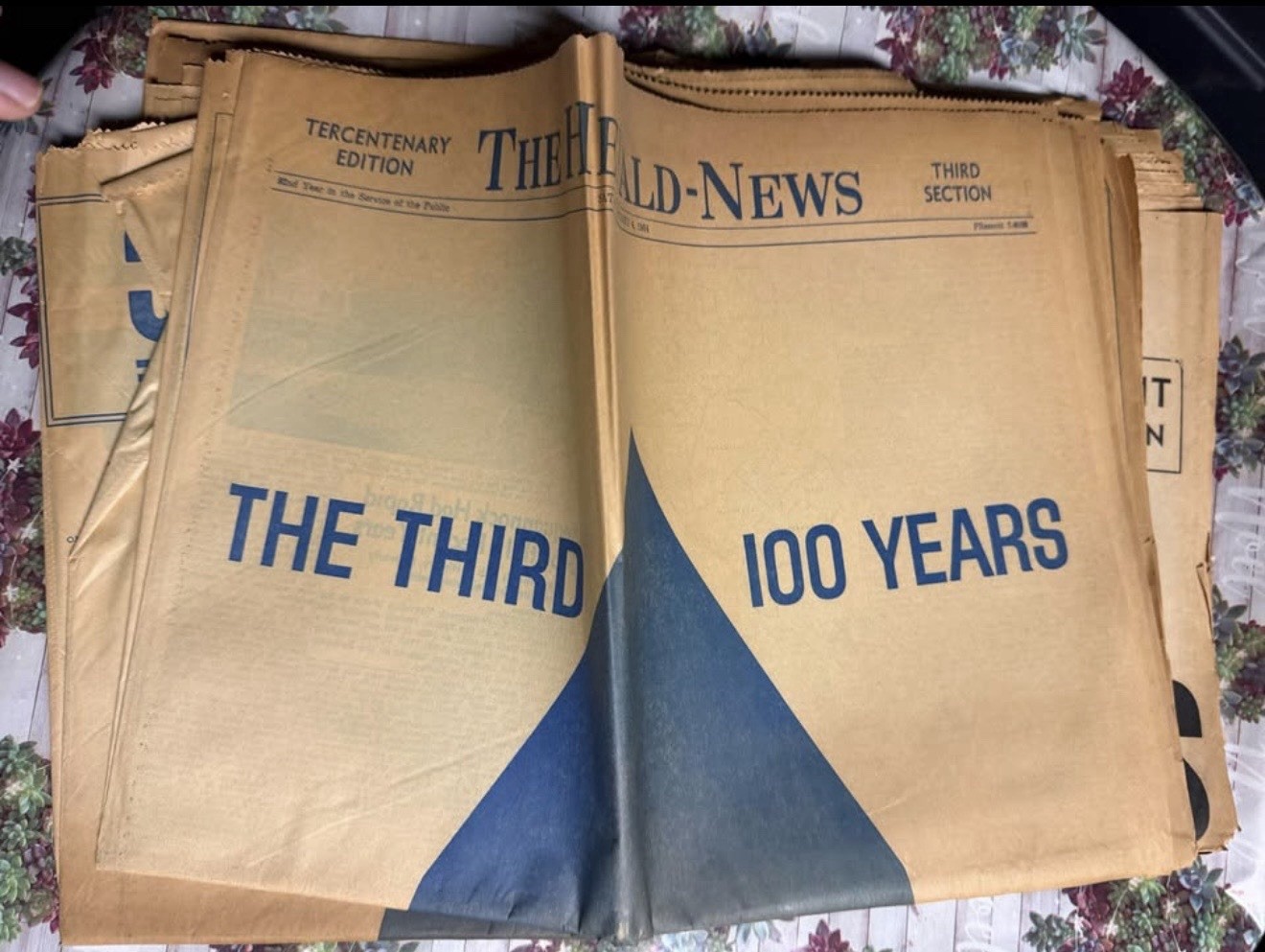 The Herald-News Tercentenary Edition First, Second, Third 100 Years Sections