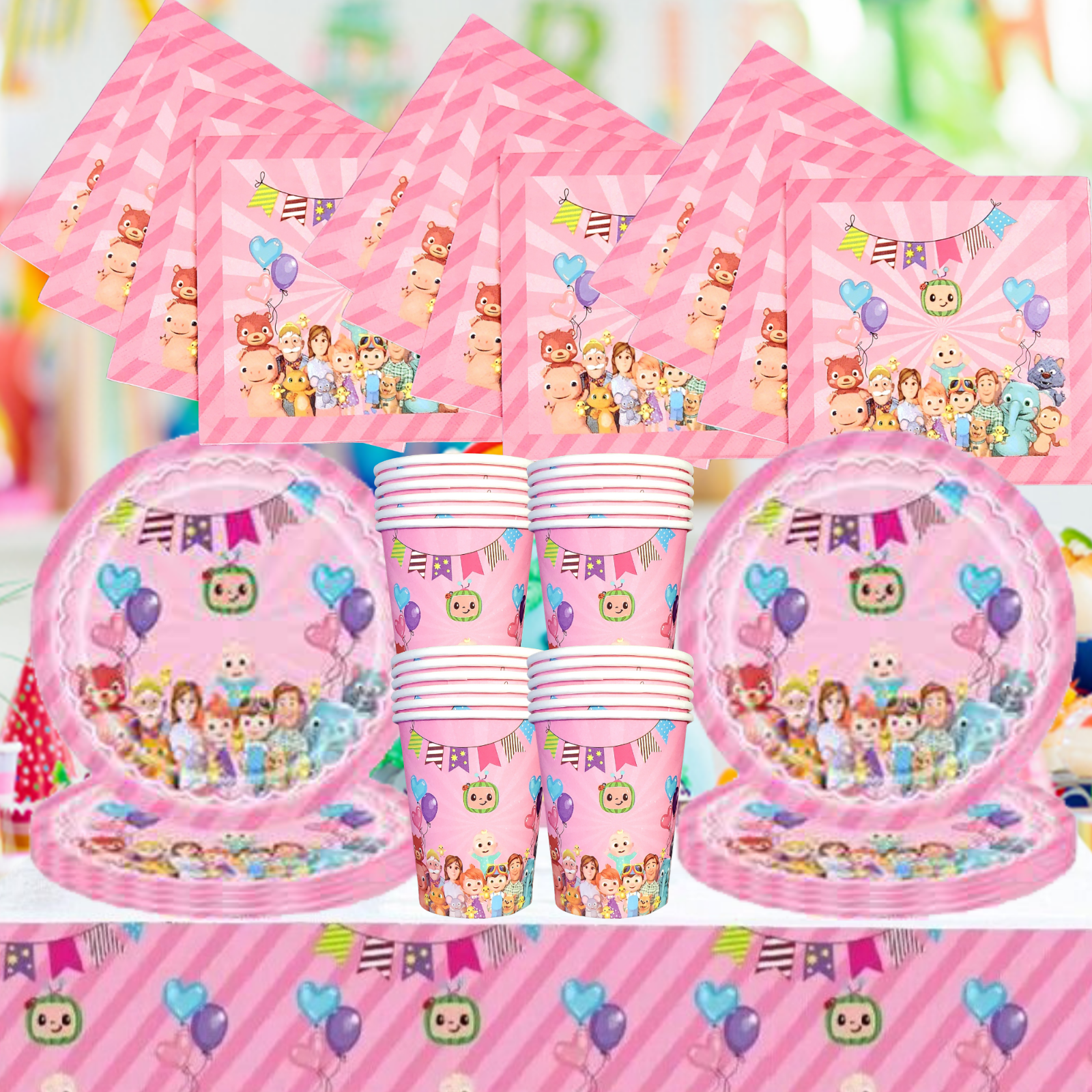 COCOMELON GIRL Birthday Party Decoration SUPPLIES BALLOON cupcake baby SHOWER