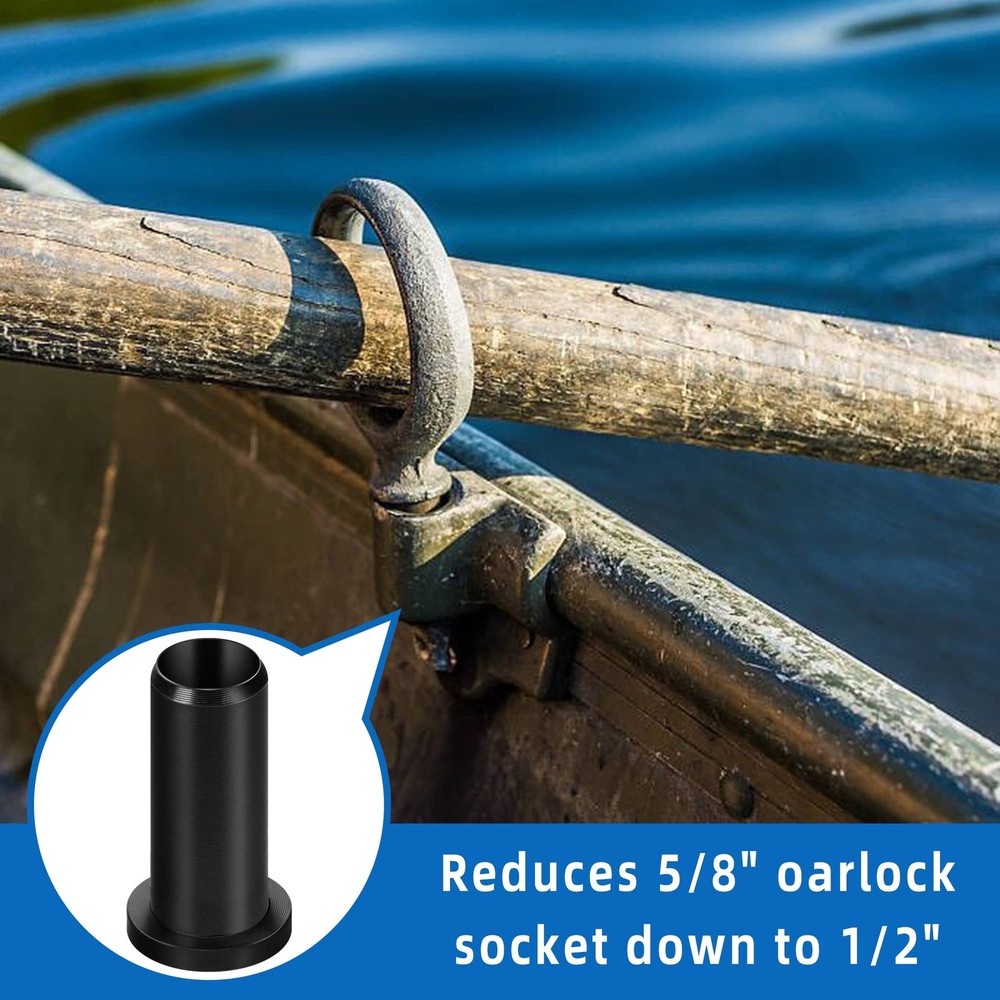 Watayo 4 PCS Oar Lock Socket Insert -1/2" Oarlock Bushing -Nylon Black