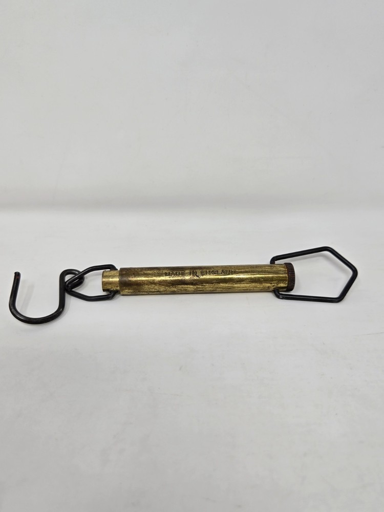 Vintage Brass Spring Salter Pull Down Hanging Scale