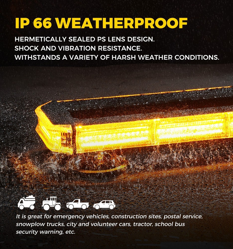 14 inch Rooftop Double Side Strobe Light Bar Traffic Advisor Emergency Warning
