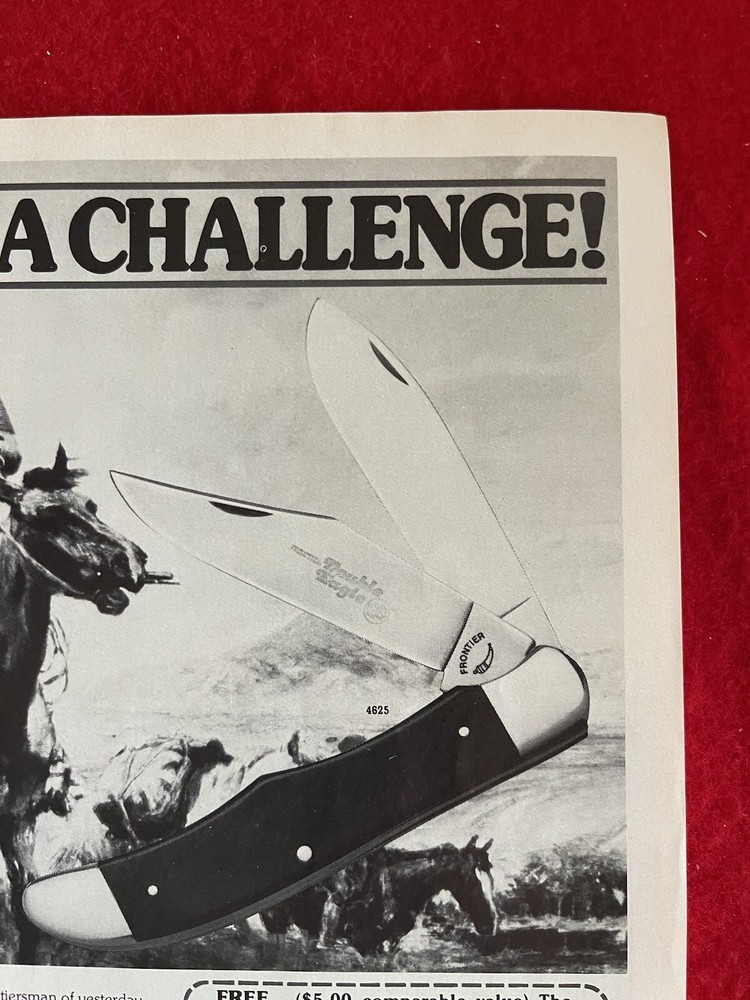 Vintage 1979 Print Ad Frontier Double Eagle Knife Advertisement