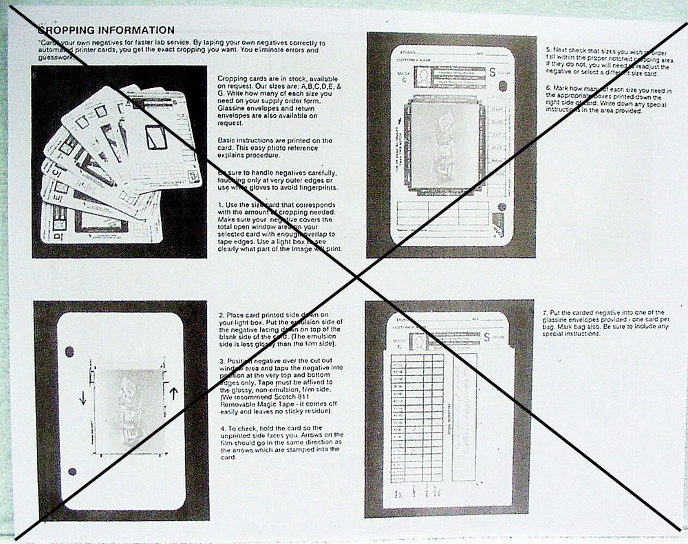 Kodak Professional Multi Printer XL Cropping Guide | w/ Inst. | New | $12 |