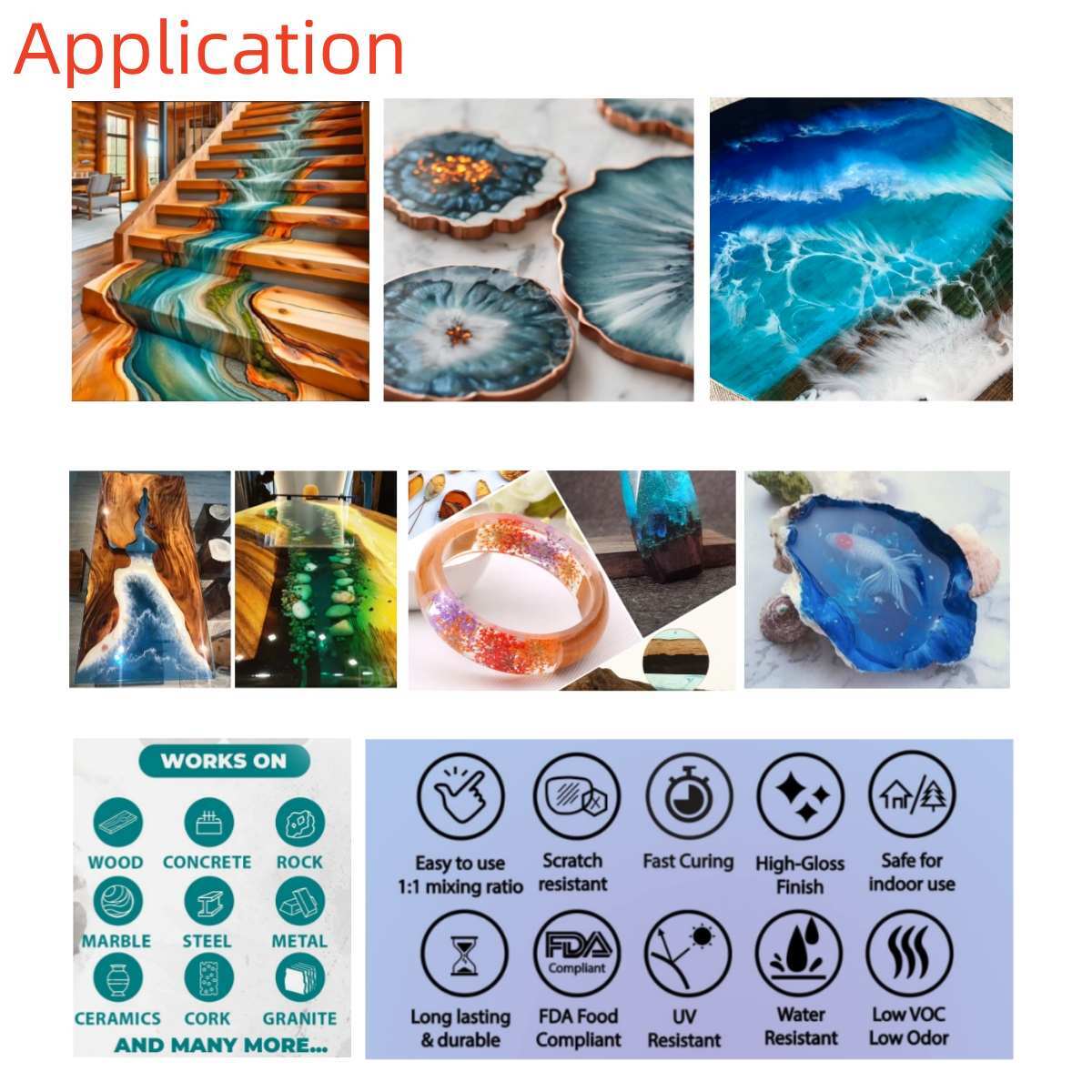 Ultra Clear Epoxy Resin - 16oz 32oz 64oz 128oz 2 Gallons - Fast Cure 1:1 AB Kit