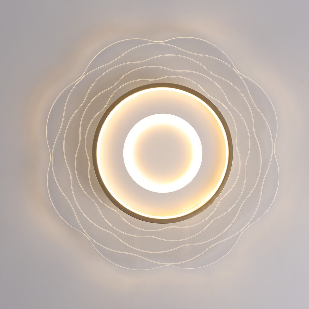Modern 23" Ring LED Chandelier Flush Mount LED Ceiling Light with Remote Control