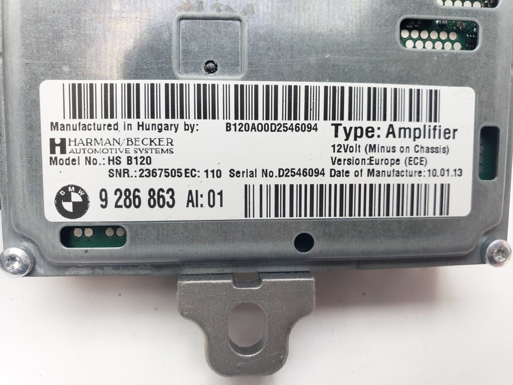 BMW Z4 E89 HARMAN BECKER AMPLIFIER MODULE 2013 9286863